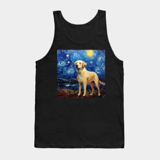 Yellow Anatolian Shepherd Dog painted in Starry Night style Tank Top